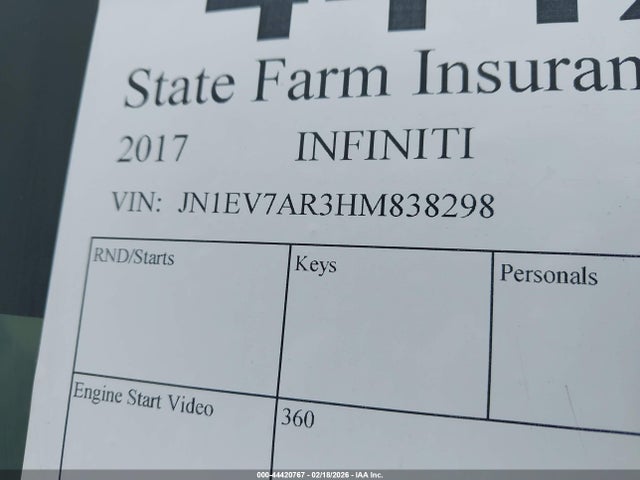 Продажа на аукционе авто 2017 Infiniti Q50 3.0t Signature Edition, vin: JN1EV7AR3HM838298, номер лота: 44420767