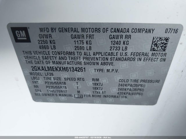 2GKALMEKXH6134261 GMC Terrain Sle-1