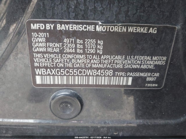 2012 BMW 528I WBAXG5C55CDW84598 Photo 8