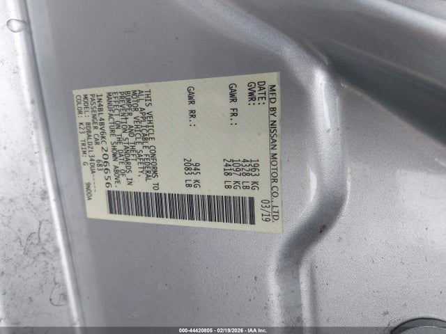 1N4BL4BV6KC206656 Nissan Altima 2.5 S