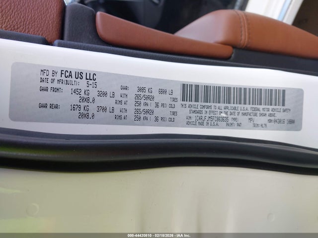 Jeep Grand Cherokee Summit 2015 1C4RJFJM5FC863635 Image 9