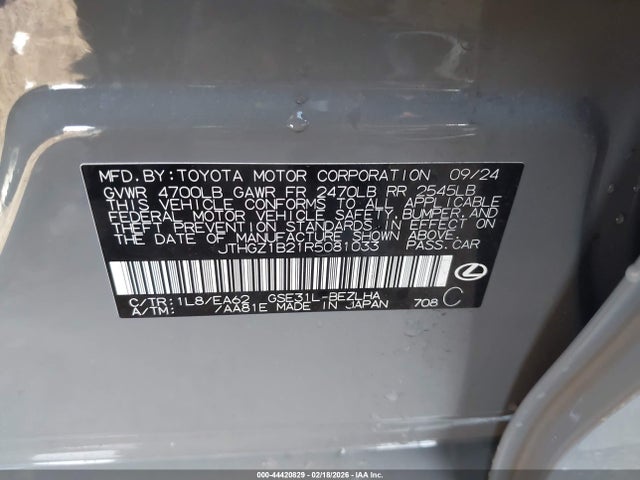 JTHGZ1B21R5081033 Lexus Is 350 F Sport