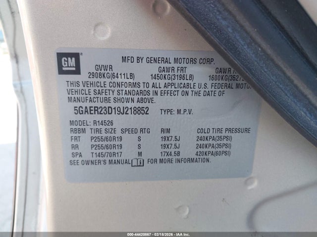 Продаж на аукціоні авто 2009 Buick Enclave Cxl, vin: 5GAER23D19J218852, номер лоту: 44420867