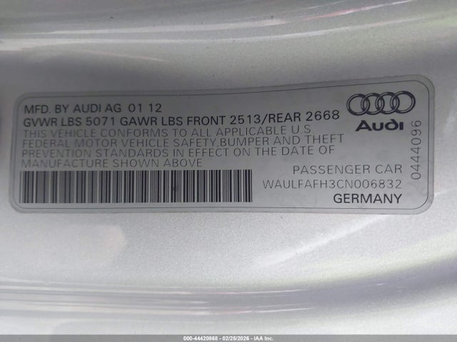 2012 AUDI A5 WAULFAFH3CN006832 Photo 8