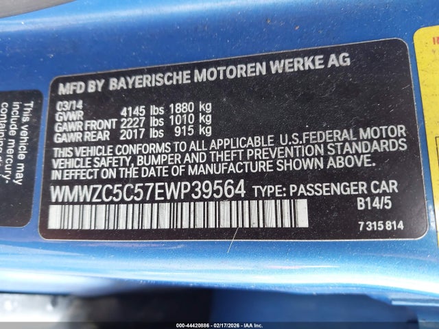 2014 MINI COUNTRYMAN WMWZC5C57EWP39564 Photo 8