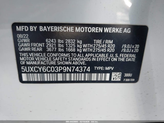 2023 BMW X6 5UXCY6C03P9N74374 Photo 8