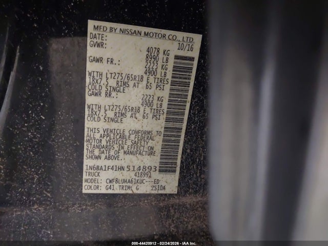 2017 NISSAN TITAN XD 1N6BA1F41HN514893 Photo 8