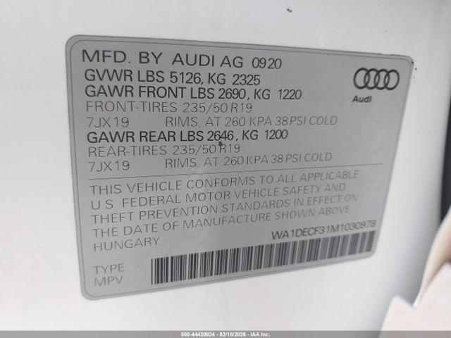 2021 AUDI Q3 WA1DECF31M1030978 Photo 8