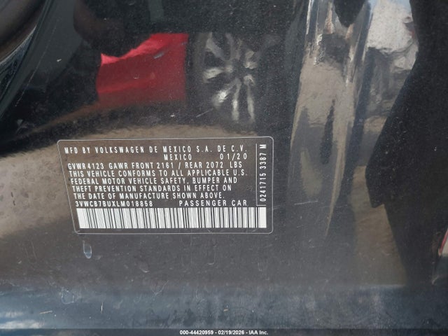 Продаж на аукціоні авто 2020 Volkswagen Jetta 1.4t R-line/1.4t S/1.4t Se, vin: 3VWCB7BUXLM018858, номер лоту: 44420959