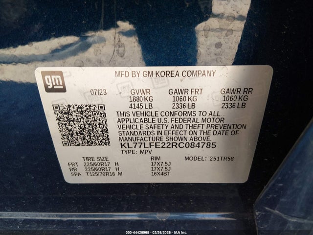 Chevrolet Trax Fwd Sp 2024 KL77LFE22RC084785 Image 9
