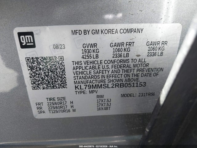 KL79MMSL2RB051153 Chevrolet Trailblazer Fwd Ls
