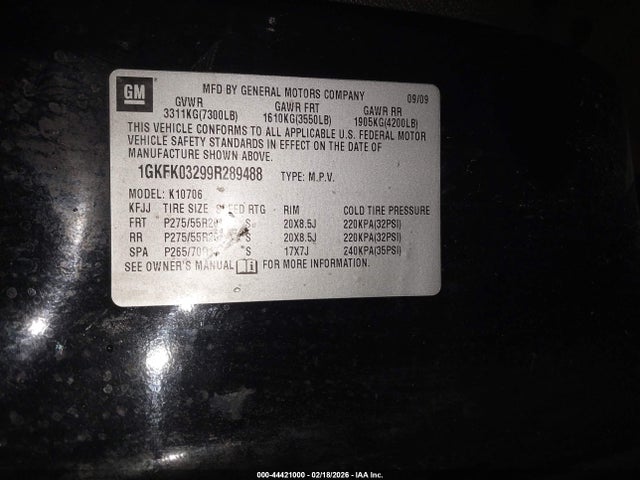 Продаж на аукціоні авто 2009 Gmc Yukon Denali, vin: 1GKFK03299R289488, номер лоту: 44421000
