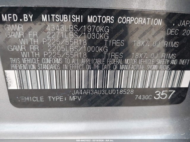 Продаж на аукціоні авто 2020 Mitsubishi Outlander Sport 2.0 Se Awc, vin: JA4AR3AU3LU018528, номер лоту: 44421022