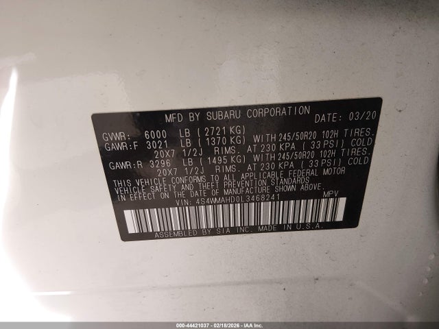 4S4WMAHD0L3468241 Subaru Ascent Premium