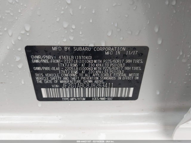 Aukcja sprzedaży 2018 Subaru Crosstrek 2.0i Premium, vin: JF2GTABC8JH263411, numer aukcji: 44421107