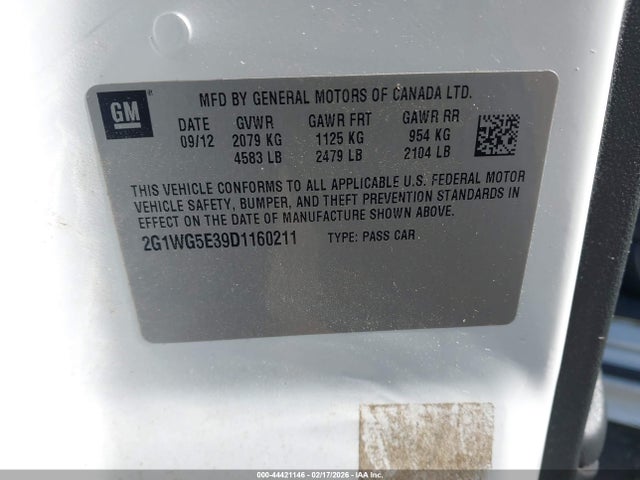 2013 CHEVROLET IMPALA 2G1WG5E39D1160211 Photo 8