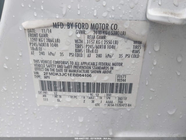 2014 FORD EDGE 2FMDK3JC1EBB64106 Photo 8