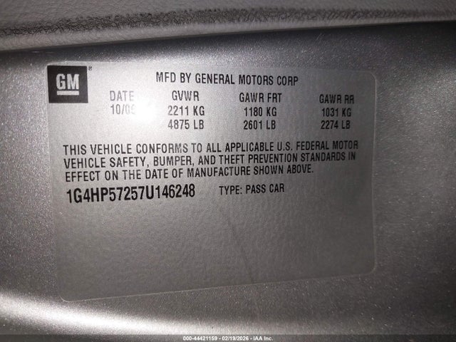 Aukcja sprzedaży 2007 Buick Lucerne Cx, vin: 1G4HP57257U146248, numer aukcji: 44421159