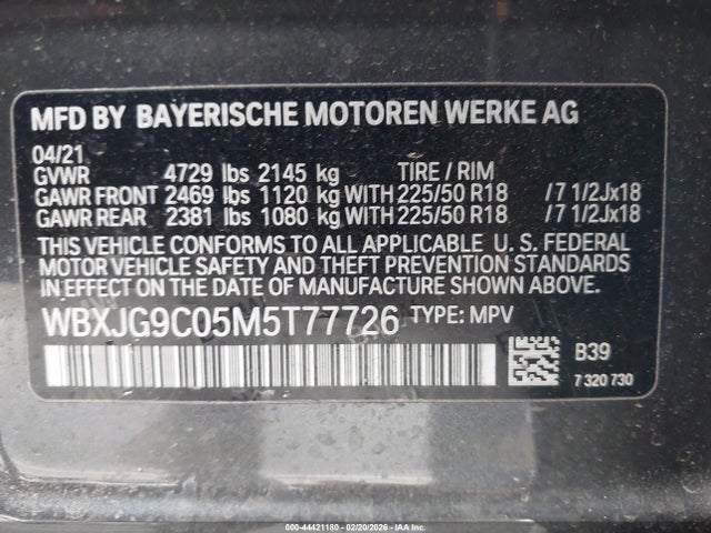 2021 BMW X1 WBXJG9C05M5T77726 Photo 8