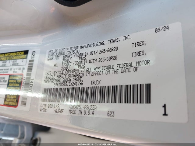 5TFNA5DB1SX241796 Toyota Tundra Platinum