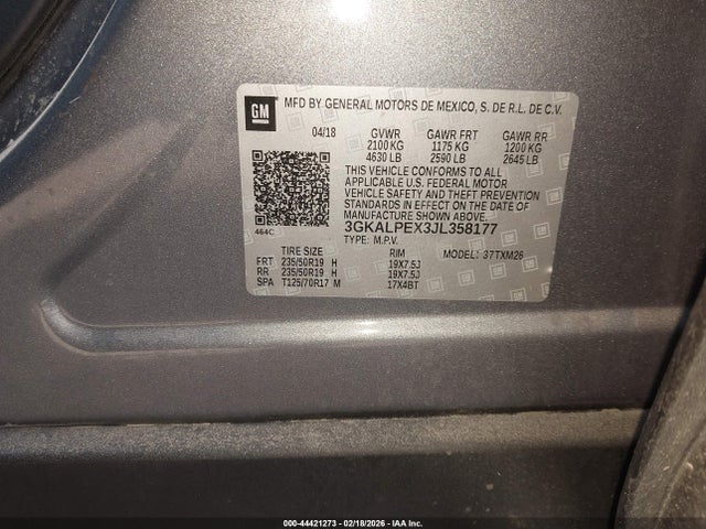 2018 Gmc Terrain Slt მანქანა იყიდება აუქციონზე, vin: 3GKALPEX3JL358177, აუქციონის ნომერი: 44421273