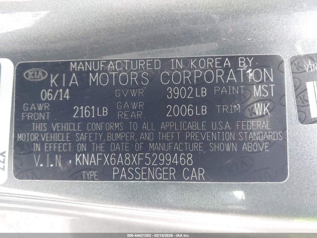 KNAFX6A8XF5299468 KIA Forte Koup Ex