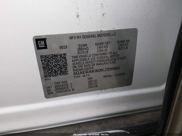 Продаж на аукціоні авто 2019 Buick Enclave Fwd Preferred, vin: 5GAERAKW3KJ306661, номер лоту: 44421359