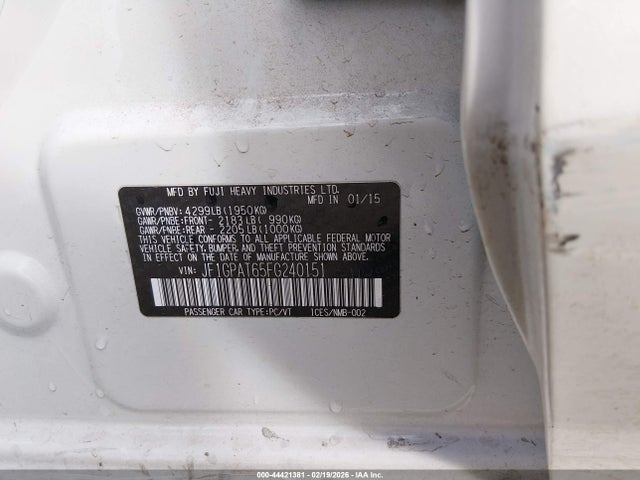 JF1GPAT65FG240151 Subaru Impreza 2.0i Sport Premium