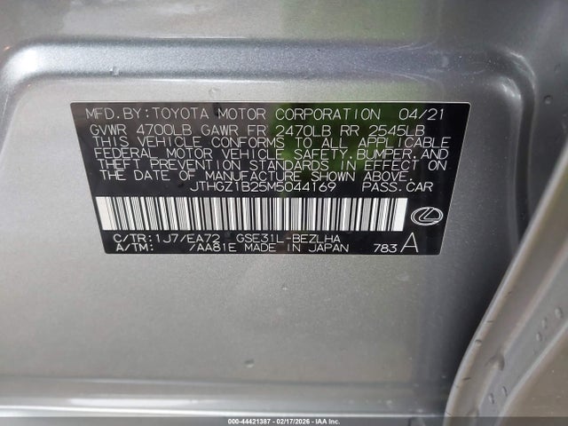 2021 LEXUS IS 350 JTHGZ1B25M5044169 Photo 8
