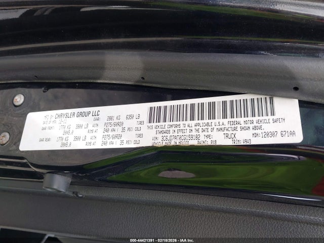 Продажа на аукционе авто 2012 Ram 1500 St, vin: 3C6JD7AT0CG159182, номер лота: 44421391