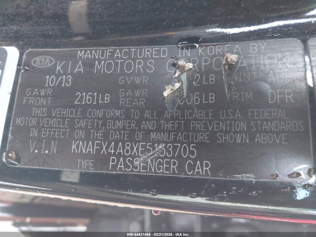 KNAFX4A8XE5153705 KIA FORTE EX