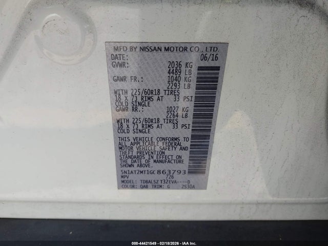 Продажа на аукционе авто 2016 Nissan Rogue Sl, vin: 5N1AT2MT1GC863793, номер лота: 44421549