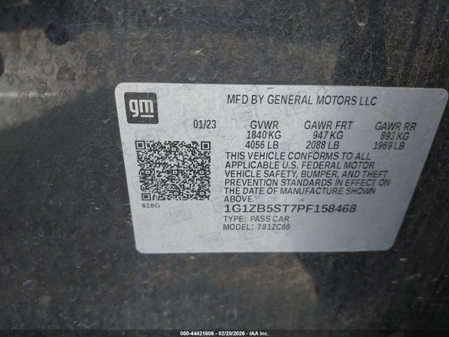 1G1ZB5ST7PF158468 Chevrolet Malibu Fwd Ls