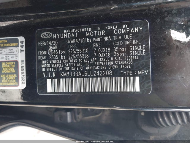 2020 HYUNDAI TUCSON KM8J33AL6LU242208 Photo 8
