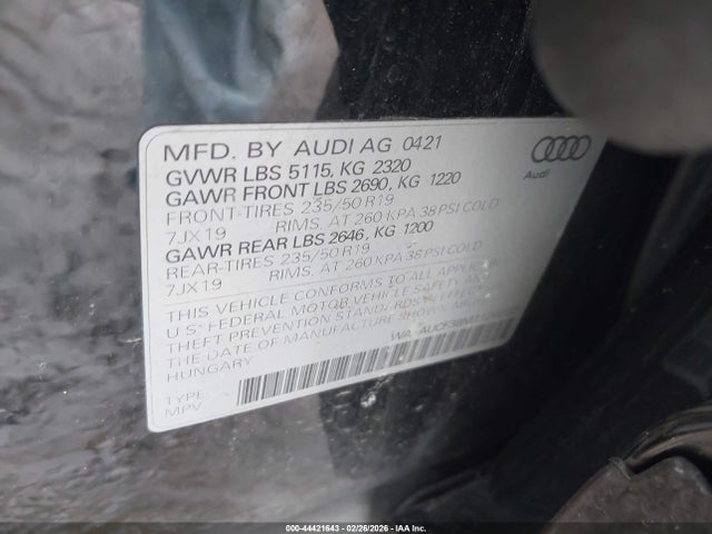 Продажа на аукционе авто 2021 Audi Q3 Premium 40 Tfsi Quattro Tiptronic, vin: WA1AUCF38M1120232, номер лота: 44421643