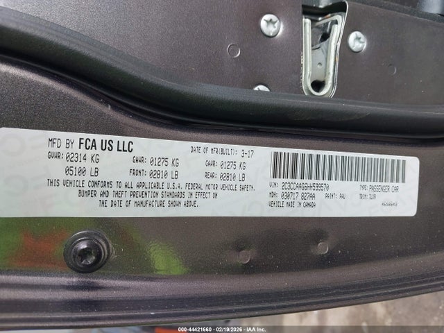 Продажа на аукционе авто 2017 Chrysler 300 Limited, vin: 2C3CCAAG6HH599570, номер лота: 44421660
