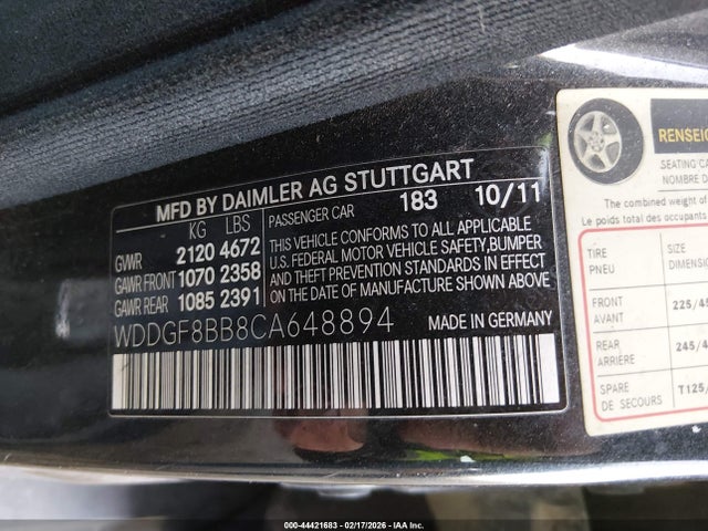 2012 MERCEDES-BENZ C 300 WDDGF8BB8CA648894 Photo 8