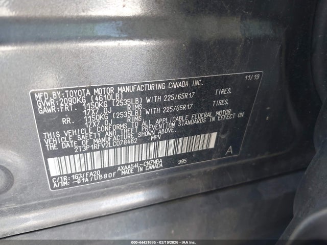 2020 TOYOTA RAV4 2T3P1RFV2LC078462 Photo 8