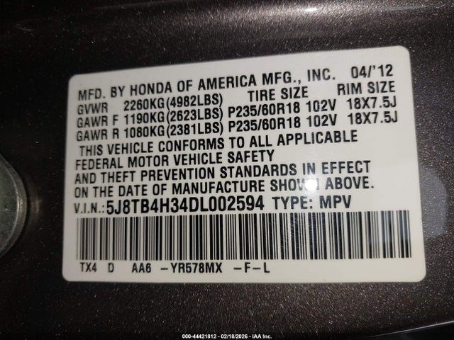2013 ACURA RDX 5J8TB4H34DL002594 Photo 8