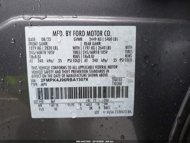 Ford EDGE SEL 2024 2FMPK4J96RBA13078 Image 9