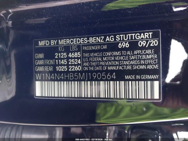 Aukcja sprzedaży 2021 Mercedes-benz Gla 250 4matic, vin: W1N4N4HB5MJ190564, numer aukcji: 44421853