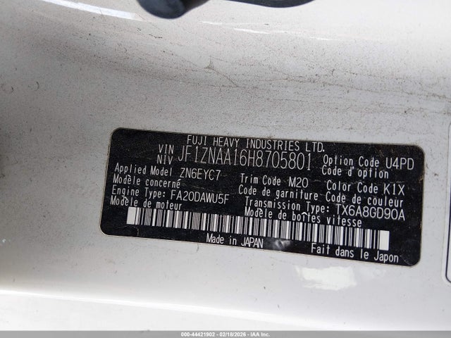 2017 TOYOTA 86 JF1ZNAA16H8705801 Photo 8