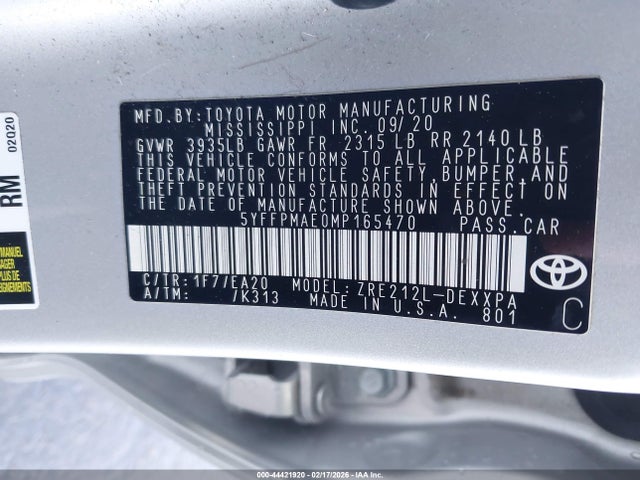 Toyota Corolla Xle 2021 5YFFPMAE0MP165470 Image 9