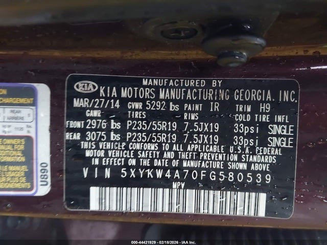 2015 KIA SORENTO 5XYKW4A70FG580539 Photo 8