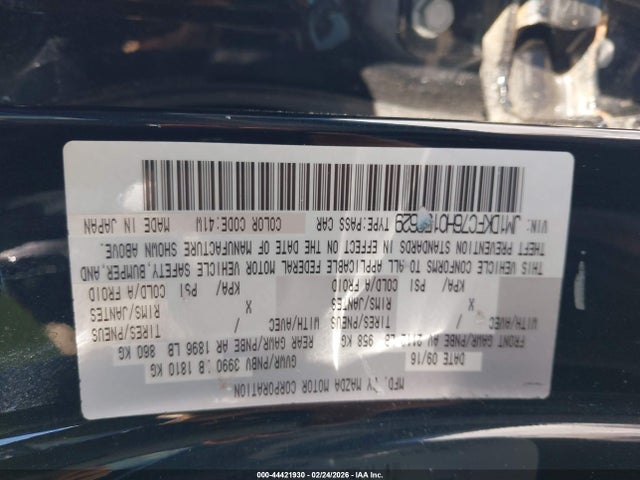 Aukcja sprzedaży 2017 Mazda Cx-3 Touring, vin: JM1DKFC76H0153629, numer aukcji: 44421930