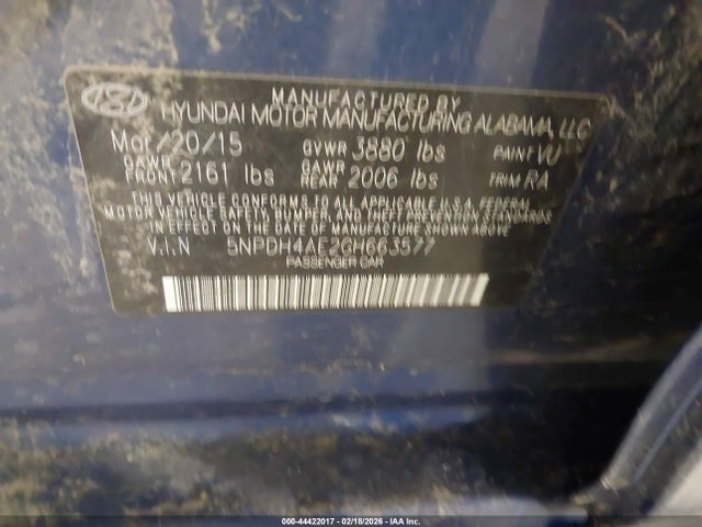Hyundai ELANTRA SE 2016 5NPDH4AE2GH663577 Image 9