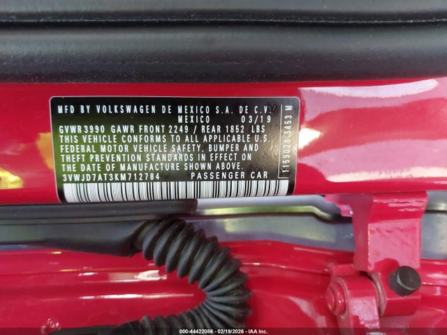 2019 VOLKSWAGEN BEETLE 3VWJD7AT3KM712784 Photo 8