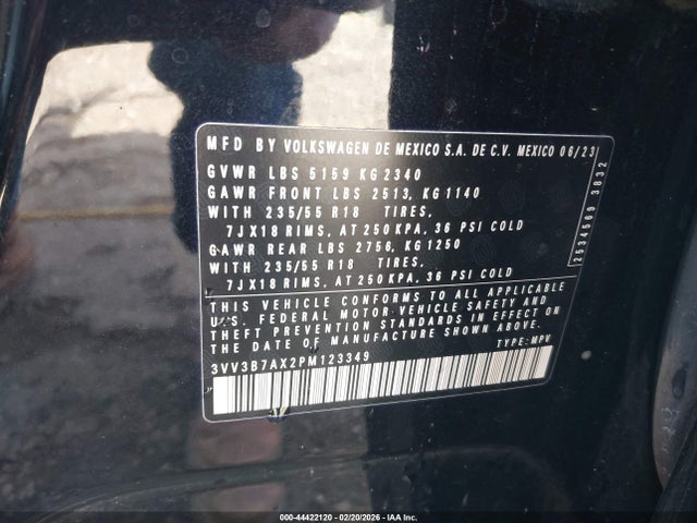 2023 VOLKSWAGEN TIGUAN 3VV3B7AX2PM123349 Photo 8
