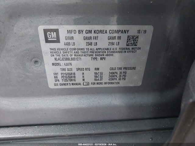 Продаж на аукціоні авто 2020 Buick Encore Awd Preferred, vin: KL4CJESB8LB051271, номер лоту: 44422121