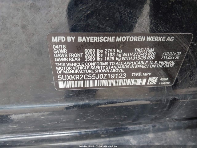 5UXKR2C55J0Z19123 BMW X5 Sdrive35i